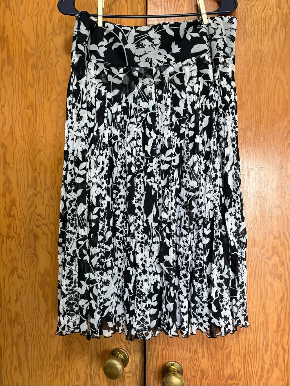 For The Republic Black & White Floral Midi Skirt